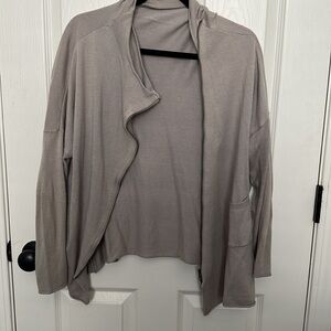 RDI oversized gray cardigan size small zip front